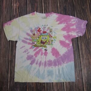 SpongeBob SquarePants Shirt Mens Large Tie Dye Nickelodeon Patrick Cartoon 2020